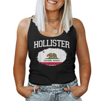 Hollister Ca California Flag Vintage Usa Sports Men Women Women Tank Top Basic Casual Daily Weekend Graphic - Seseable