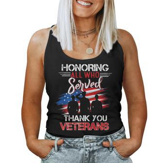 Honoring All Who Served |Thank You Veterans Day For Women Women Tank Top Basic Casual Daily Weekend Graphic - Seseable