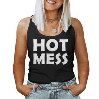 Hot Mess Funny Mothers Day Costume For Mom Sister Hot Mess Women Tank Top Basic Casual Daily Weekend Graphic - Thegiftio UK