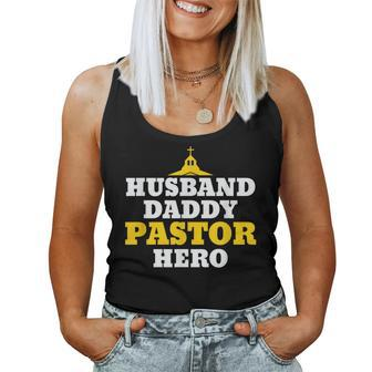 Husband Daddy Pastor Hero Religious Christian Bible Women Tank Top | Mazezy