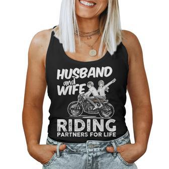 Husband And Wife Riding Partners For Life Motorcycle Lover Women Tank Top | Mazezy