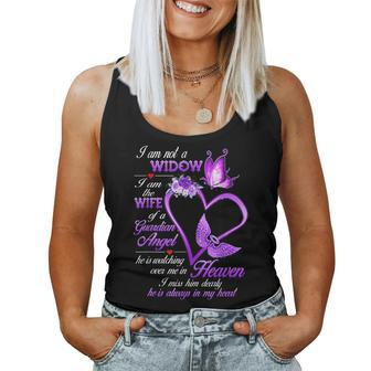 I Am Not A Widow I Am The Wife Of A Guardian Angel Butterfly Women Tank Top Basic Casual Daily Weekend Graphic - Seseable