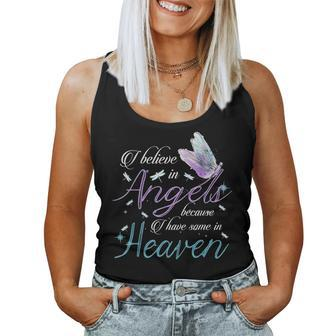 I Believe In Angels Because I Have Some In Heaven Mom & Dad Women Tank Top Basic Casual Daily Weekend Graphic - Seseable
