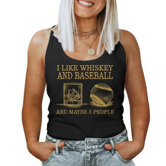 I Like Whiskey And Baseball And Maybe 3 People Women Tank Top Basic Casual Daily Weekend Graphic - Seseable