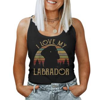 I Love My Black Lab Labrador Funny Lover Mom Dad Themed Gift Women Tank Top Basic Casual Daily Weekend Graphic - Seseable