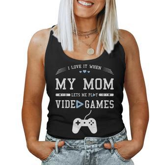 I Love My Mom Video Gamern Boy Funny Game Lover Gift Women Tank Top Basic Casual Daily Weekend Graphic - Seseable
