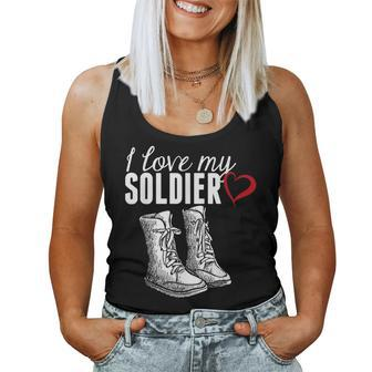 I Love My Soldier - Proud Military Wife T Women Tank Top Basic Casual Daily Weekend Graphic - Seseable
