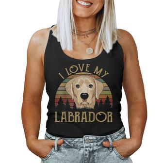 I Love My Yellow Lab Labrador Funny Lover Mom Dad Kid Gifts Women Tank Top Basic Casual Daily Weekend Graphic - Seseable