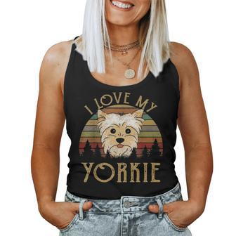I Love My Yorkie Mom Dad Yorkshire Terrier Gifts Women Men Women Tank Top Basic Casual Daily Weekend Graphic - Seseable