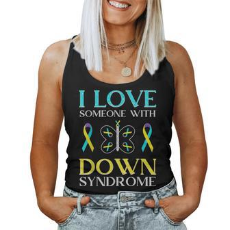 I Love Someone With Down Syndrome Butterfly Dad Mom Gift Women Tank Top Basic Casual Daily Weekend Graphic - Seseable
