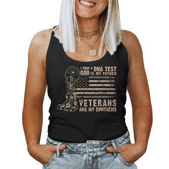 I Took A Dna Test God Is My Father Veterans Are My Brother Women Tank Top Basic Casual Daily Weekend Graphic - Seseable
