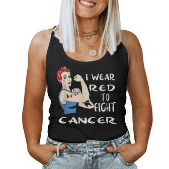 I Wear Red To Fight Cancer Awareness Lymphoma Mom Day Gift Women Tank Top Basic Casual Daily Weekend Graphic - Seseable