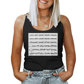 I Will Not Come Home Drunk Funny Women Tank Top Basic Casual Daily Weekend Graphic - Thegiftio UK