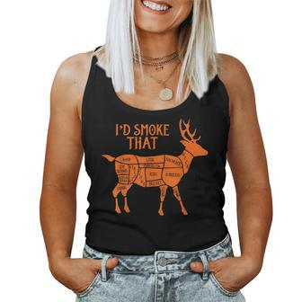 Id Smoke That Deer Bbq Grillmasters For Christmas Women Tank Top | Mazezy