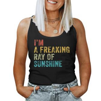 Im A Freaking Ray Of Sunshine Funny Sarcastic Vintage Retro Women Tank Top Basic Casual Daily Weekend Graphic - Seseable