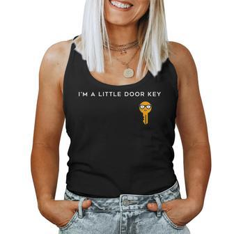 Im A Little Door Key Nerdy Bad Dorky Mom Dad Funny Costume Women Tank Top Basic Casual Daily Weekend Graphic - Seseable