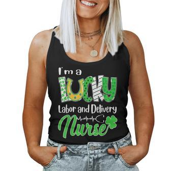 Im A Lucky Labor And Delivery Nurse St Patricks Day Women Tank Top Basic Casual Daily Weekend Graphic - Thegiftio UK