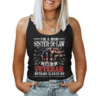Im A Mom Sister-In-Law Veteran Mothers Day Funny Patrioitc Women Tank Top Basic Casual Daily Weekend Graphic - Seseable