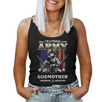 Im A Proud Army Godmother Veteran Fathers Day 4Th Of July Women Tank Top Basic Casual Daily Weekend Graphic | Seseable UK