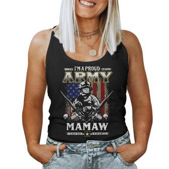 Im A Proud Army Mamaw Veteran Fathers Day 4Th Of July Women Tank Top Basic Casual Daily Weekend Graphic - Seseable