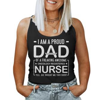 Im A Proud Dad Of A Oncology Nurse Cool Fathers Day Women Tank Top Basic Casual Daily Weekend Graphic - Thegiftio UK