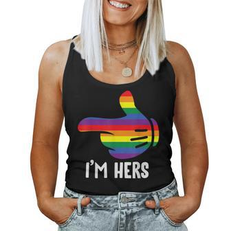 Im Hers Rainbow Lesbian Couple Funny Lgbt Pride Matching Women Tank Top Basic Casual Daily Weekend Graphic - Thegiftio UK