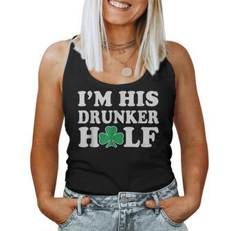Im His Drunker Half Couples Irish St Patricks Day Women Tank Top Basic Casual Daily Weekend Graphic - Seseable