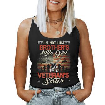 Im Not Just Brothers Little Girl Im A Veterans Sister Women Tank Top Basic Casual Daily Weekend Graphic - Seseable