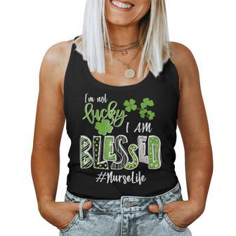 Im Not Lucky Im Blessed Nurse Life Saint Patrick Day Women Tank Top Basic Casual Daily Weekend Graphic - Seseable
