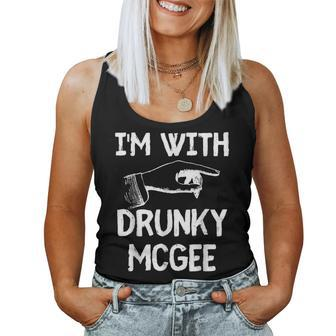Im With Drunky Mcgee Funny Couples St Patricks Day Women Tank Top Basic Casual Daily Weekend Graphic - Seseable