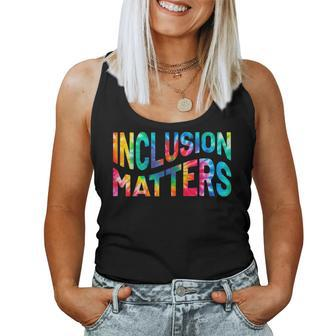 Inclusion Matters Tie Dye Special Education Teacher Women Women Tank Top Basic Casual Daily Weekend Graphic - Seseable