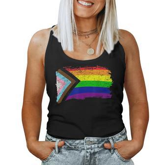 Inclusive Progress Pride Flag Gay Pride Lgbtq Rainbow Flag Women Tank Top | Mazezy
