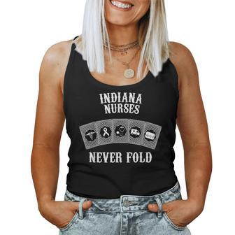 Indiana Nurses Never Fold Nurse Day Women Tank Top | Mazezy