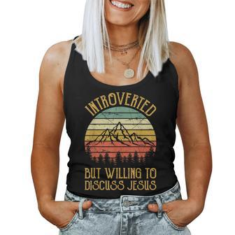 Introverted But Willing To Discuss Jesus Christian Women Tank Top Basic Casual Daily Weekend Graphic - Seseable