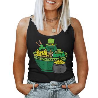 Irish Ramen Cats Cute Anime St Patricks Day Women Girls Women Tank Top Basic Casual Daily Weekend Graphic - Seseable