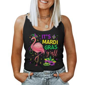 Its Mardi Gras Yall Flamingo Jester Kids Girls Women Women Tank Top Basic Casual Daily Weekend Graphic - Seseable