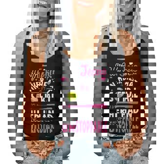 Jesus In Her Heart Softball Hand Pitcher For Her Women Tank Top | Mazezy