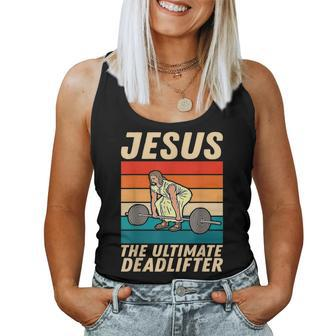 Jesus The Ultimate Deadlifter Vintage Gym Christian Women Tank Top | Mazezy CA
