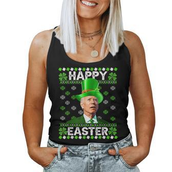 Joe Biden Easter Confused St Patricks Day Men Women Funny Women Tank Top Basic Casual Daily Weekend Graphic - Seseable