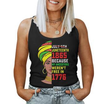 Junenth Black Women Because My Ancestor Werent Free 1776 Women Tank Top Basic Casual Daily Weekend Graphic - Seseable
