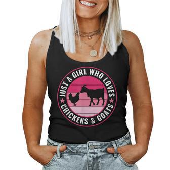 Just A Girl Who Loves Chickens And Goats Farmer Women Tank Top Basic Casual Daily Weekend Graphic - Thegiftio UK
