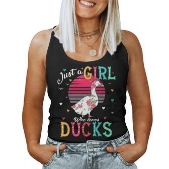 Just A Girl Who Loves Ducks Funny Ducks Lover Gifts Women Tank Top Basic Casual Daily Weekend Graphic - Seseable