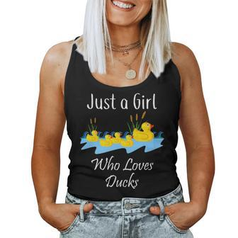 Just A Girl Who Loves Ducks Rubber Ducky Women Tank Top Basic Casual Daily Weekend Graphic - Seseable