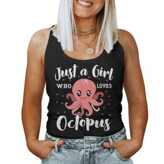 Just A Girl Who Loves Octopus Women Gift Kids Mom Lover Women Tank Top Basic Casual Daily Weekend Graphic - Seseable