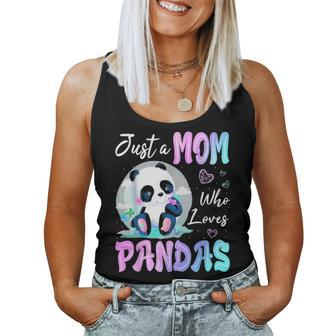 Just A Mom Who Loves Pandas Mothers Day Gift For Women Women Tank Top Basic Casual Daily Weekend Graphic - Seseable
