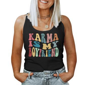 Karma Is My Boyfriend Karma Is Cat Funny Sarcastic Music Women Tank Top Basic Casual Daily Weekend Graphic - Seseable