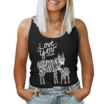 Kids Love You Happy Kids Apparel Mother Zebra And Baby Women Tank Top Basic Casual Daily Weekend Graphic - Seseable