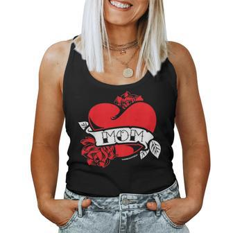 Kids Mom Heart Tattoo Women Tank Top Basic Casual Daily Weekend Graphic - Seseable