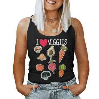 Kids Vegan Vegetarian I Love Vegetables Funny Boys Girls Mom Women Tank Top Basic Casual Daily Weekend Graphic - Seseable