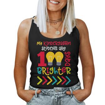 Kindergarten Teacher 100 Days Of School Shirt Brighter Women Tank Top | Mazezy